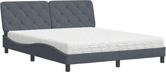 vidaXL Vidaxl - Cama Con Colch&oacute;n Terciopelo Gris Oscuro 160x200 Cm