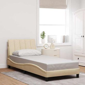 vidaXL Estructura De Cama Sin Colch&oacute;n Hanko Tela Crema 90x200 Cm Vidaxl