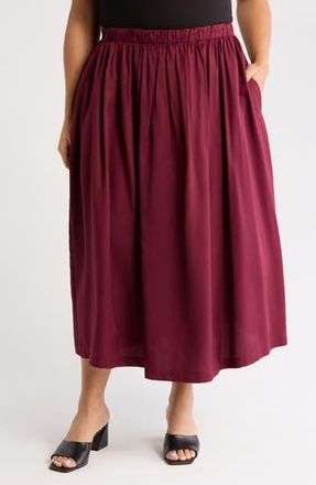 Renee C Flared Midi Skirt in Burgundy at Nordstrom Rack, Size 1X