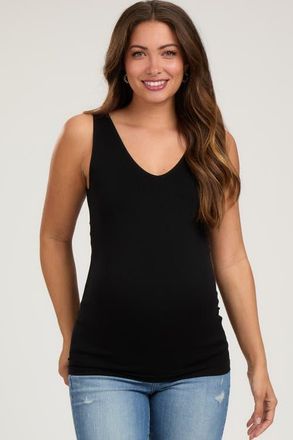 Pinkblush Sleeveless Fitted Tank Top in Black at Nordstrom, Size Large