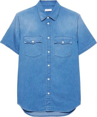 Prada Camicia denim effetto schiarito - Blu