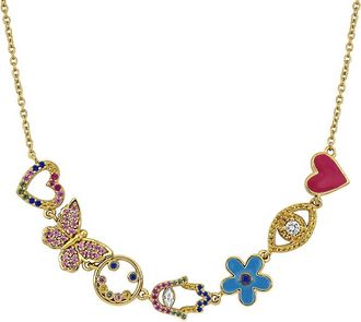 Rina Limor Gold-Plated Silver 1.12 Ct. Tw. Gemstone Necklace