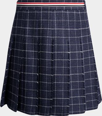 Thom Browne Windowpane Wool Mini Skirt