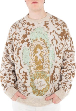 Acne Studios Intarsia-Knit Jacquard Sweater, Size Large