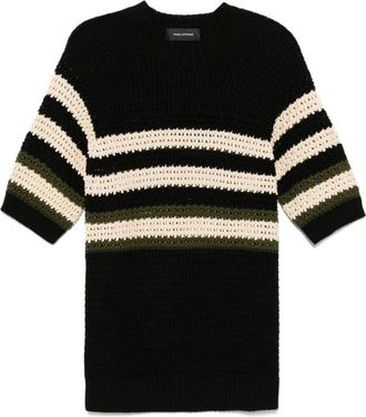 Tagliatore Round-neck Knitwear, female, Black, XL, striped top