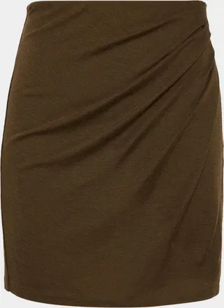 Vince Side-Drape Wool-Blend Mini Skirt