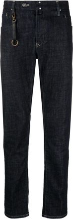 Incotex logo-patch straight-leg jeans - men - Cotton/Spandex/Elastane/Polyester/Cotton - 31 - Blue