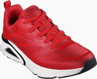 Skechers Mens Mesh Print Overlay Low Top Trainers - Red - Size: 7.5 41.5