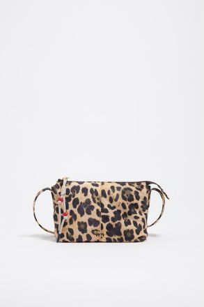 Bimba & Lola Nylon Shoulder Mini Bag in Leopard Natural at Nordstrom