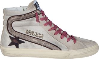 Golden Goose Slide Shimmer Suede Upper Leather Star Wave Sneakers