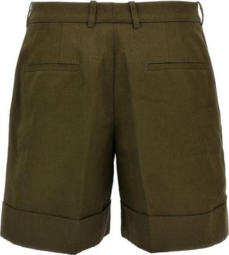 Jil Sander Linen Bermuda Shorts - Olive