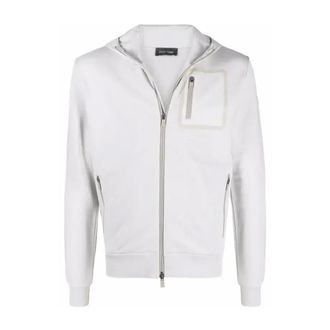 Herno Zip-throughs, male, White, Size: XL Hooded Sweatshirt