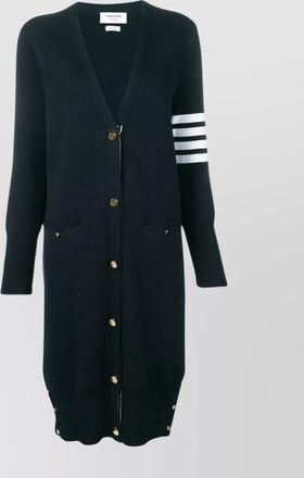 Thom Browne long v neck cardigan with front pockets