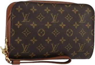 Louis Vuitton Pre-owned Clutches, female, Brown, Size: ONE SIZE Pre-owned Monogram Canvas Clutch