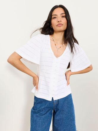 Fat Face FatFace Carly White Peplum Top
