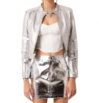 Amylynn Cindy Racer Jacket In Silver
