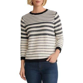 Jones New York Marled Roll Neck Sweater in Jones Black /Jones White at Nordstrom, Size Medium