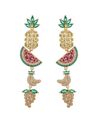Eyecandy LA Eye Candy La Cz Bali Tropical Fruit Drop Earrings