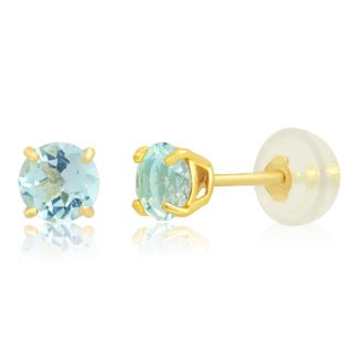 MAX + STONE 14k Yellow or White Gold 4mm Round Stud Earrings
