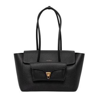 Coccinelle Double Beat - Dames - Shoppers - Zwart - ONE Size - Leer - Tassen