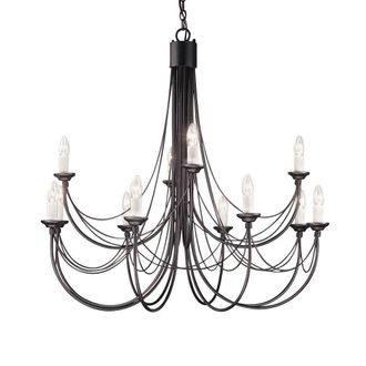 Netlighting Carisbrooke 12 Light Candle Chandelier Black