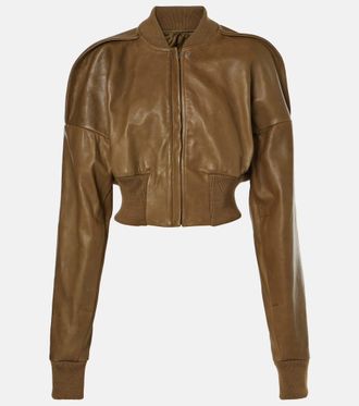 Rick Owens Bomber cropped Flight in pelle
