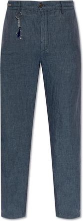 Paul & Shark Linnen Chino Broek met Trekkoord - Heren - Straight fit broeken - Blauw - XL - Linnen - Broeken