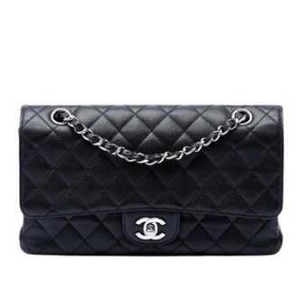 Chanel Pre-owned Classic Flap Schoudertas - Dames - Pre-owned - Zwart - Maat: ONE Size Leer