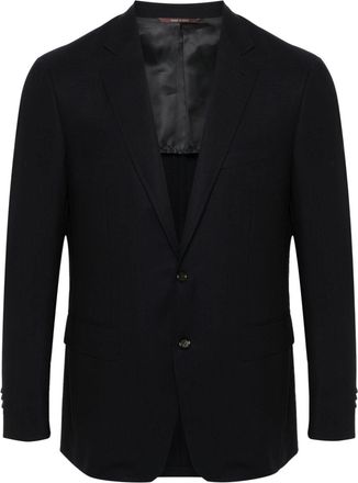 Canali single-breasted blazer - men - Cupro/Wool - 48 - Blue