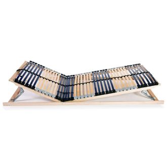 Berkfield Home Slatted Bed Bases 2 pcs with 42 Slats 7 Zones 70x200 cm in Brown