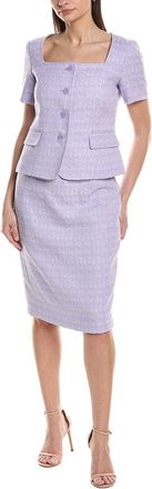 Le Suit 2pc Square Neck Jacket & Skirt Set