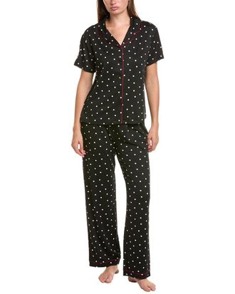 Flora Nikrooz Flora By Flora Nikrooz 3Pc Printed Knit Shirt, Short, & Pant Set