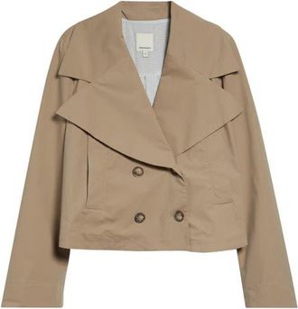Emporio Armani Dune Crop Trench Coat in Tan at Nordstrom, Size 10 Us
