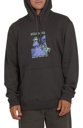 Billabong Shortsands Graphic Hoodie in Raven at Nordstrom, Size X-Large