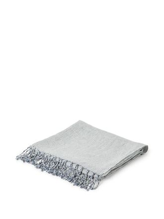 Brunello Cucinelli Coperta a righe (180cm x 110cm) - Blu