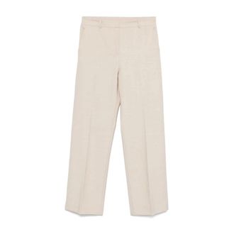 Antonelli White Trousers Twill Weave Stretch Design - female - Antonelli Firenze - Straight Trousers - White - XL - Trousers