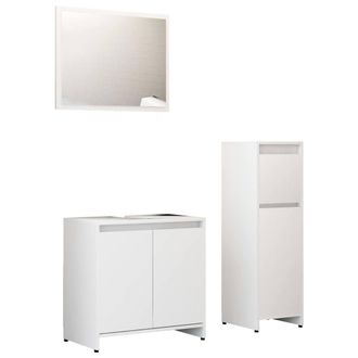 Berkfield Home 3 Piece Bathroom Furniture Set White Engineered Wood