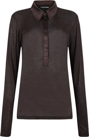 Tom Ford Dames, Tops, Bruin, Maat: XL Zijde