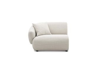 Castlery Auburn Left Arm Sofa Customized, Performance Linen Weave, Sand, Spill Resistant, Modular for Grey
