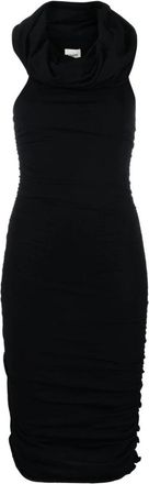 Khaite Aerica Ruched Midi Jurk - Dames - Casual kleedjes - Zwart - S - Kleedjes