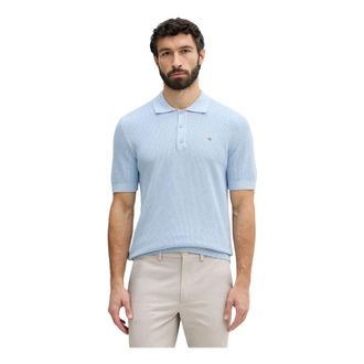 GANT Micro Textured Cotton SS Polo - Heren - Polos - Blauw - S - Katoen - Tops