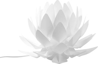 Beliani Beliani - L&aacute;mpara De Mesa De Pl&aacute;stico Blanca 30 Cm Decorativa Forma De Flor Minimalista Musone