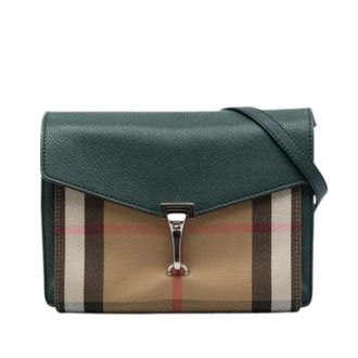 Burberry Pre-owned Macken Schoudertas - Dames - Vintage Schoudertas - Groen - ONE Size - Leer - Vintage