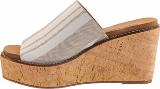 Corkys Footwear Womens Mugshot Stripe Wedge In Tan Natural Stripe