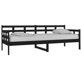 Berkfield Home Beautiful Day Bed Black Solid Wood Pine 80x200 cm