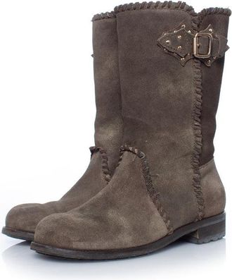 Jimmy Choo London suede biker boots