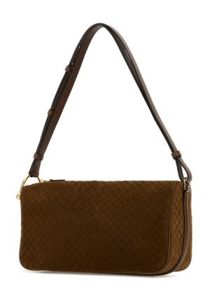 Gucci Womens Caramel Suede Medium Gucci Half Horsebit Shoulder Bag Pepperbrownpepbr Calf Skin Borse A Tracolla