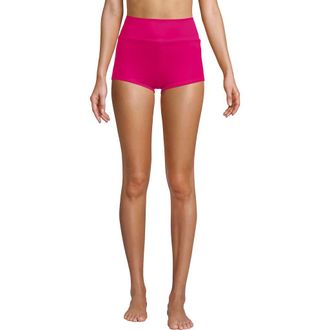 Lands End Tugless High Waisted Swim Boy Shorts in Riviera Rose at Nordstrom, Size 22W