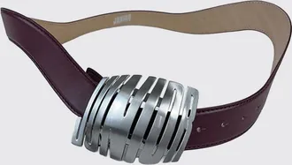 Jean Paul Gaultier Cintura regolabile in pelle di vitello con placca logo