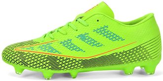 Generic Mens Anti-Slip Low-top Soccer Shoes - Breathable Lace-up Football Sneakers - Indoor Outdoor Training Soccer Shoes (Fluorescent Green,7.5)